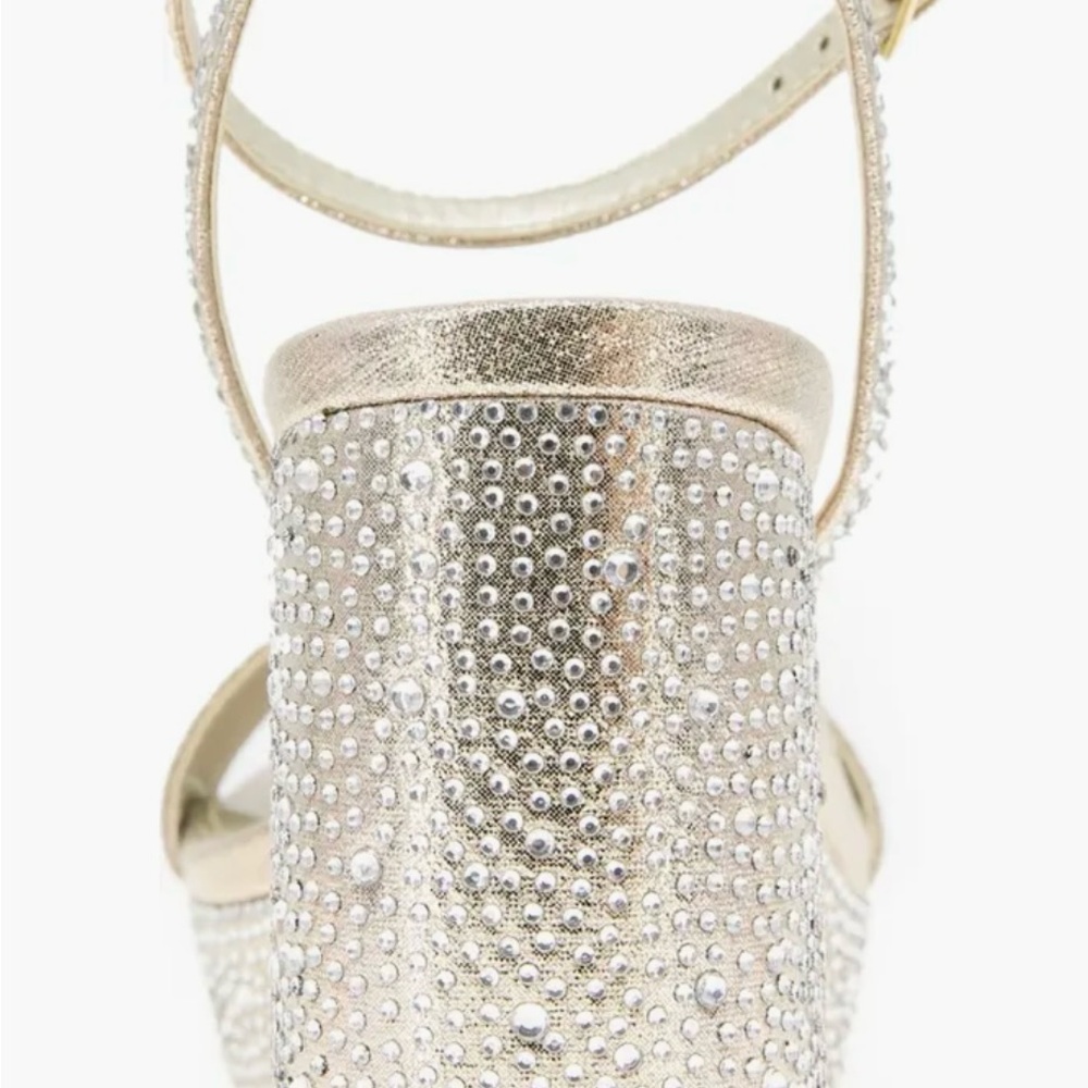 BCBGeneration Gold Rhinestone Platform Heels - Picture 4 of 7